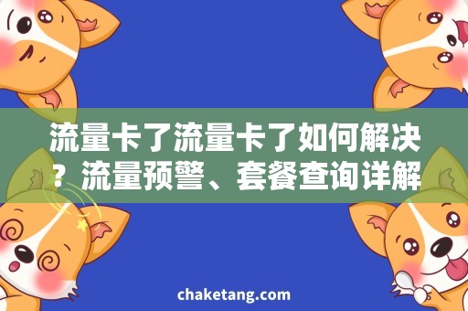 流量卡了流量卡了如何解决？流量预警、套餐查询详解