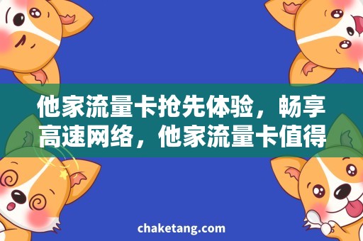 他家流量卡抢先体验，畅享高速网络，他家流量卡值得购买！