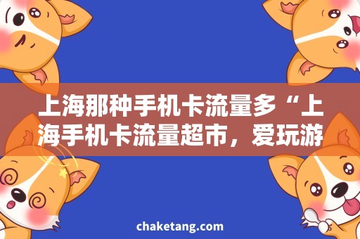 上海那种手机卡流量多“上海手机卡流量超市，爱玩游戏的你不容错过！”