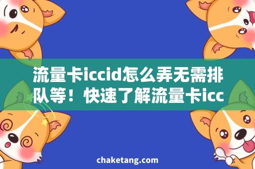 流量卡iccid怎么弄无需排队等！快速了解流量卡iccid办理方法，让你轻松上网！