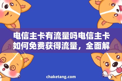 电信主卡有流量吗电信主卡如何免费获得流量，全面解析主卡流量获取方法