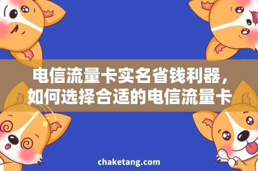 电信流量卡实名省钱利器，如何选择合适的电信流量卡实名？