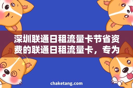 深圳联通日租流量卡节省资费的联通日租流量卡，专为深圳用户推出