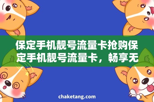 保定手机靓号流量卡抢购保定手机靓号流量卡，畅享无限流量大礼包