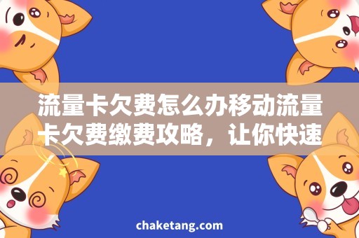 流量卡欠费怎么办移动流量卡欠费缴费攻略，让你快速恢复上网畅通