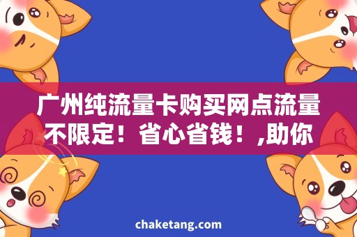 广州纯流量卡购买网点流量不限定！省心省钱！,助你选购广州纯流量卡的网点