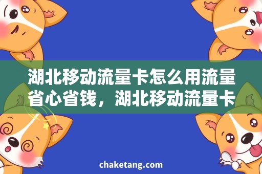 湖北移动流量卡怎么用流量省心省钱，湖北移动流量卡使用攻略详解！