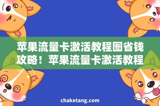 苹果流量卡激活教程图省钱攻略！苹果流量卡激活教程图，怎样解决激活问题？