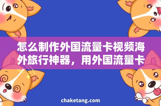 怎么制作外国流量卡视频海外旅行神器，用外国流量卡省钱！