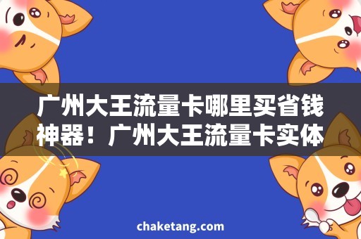 广州大王流量卡哪里买省钱神器！广州大王流量卡实体店购买攻略