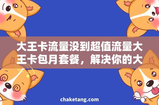 大王卡流量没到超值流量大王卡包月套餐，解决你的大王卡流量没到烦恼！