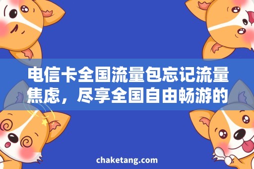 电信卡全国流量包忘记流量焦虑，尽享全国自由畅游的电信卡全国流量包攻略