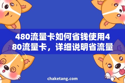 480流量卡如何省钱使用480流量卡，详细说明省流量技巧