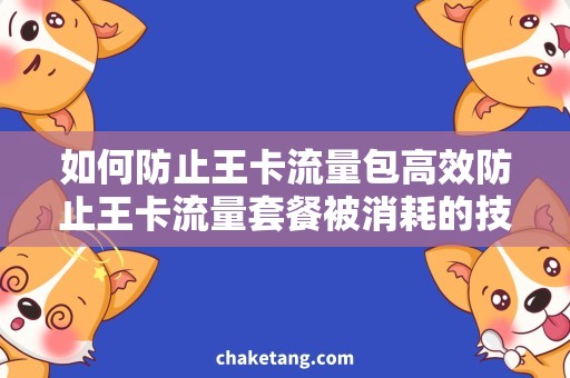 如何防止王卡流量包高效防止王卡流量套餐被消耗的技巧，让你轻松省钱！