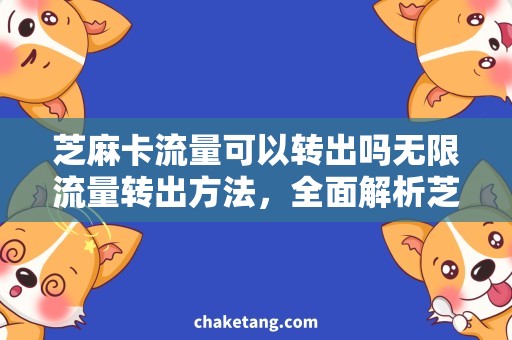 芝麻卡流量可以转出吗无限流量转出方法，全面解析芝麻卡流量是否可以转出