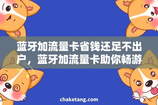 蓝牙加流量卡省钱还足不出户，蓝牙加流量卡助你畅游网络世界！