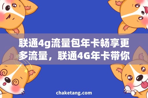 联通4g流量包年卡畅享更多流量，联通4G年卡带你飞