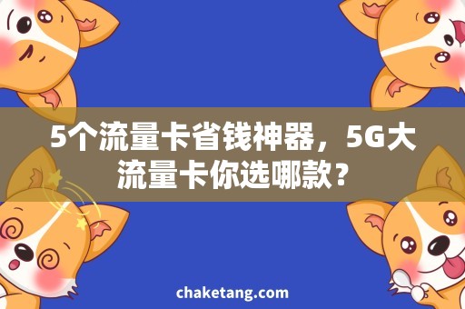 5个流量卡省钱神器，5G大流量卡你选哪款？