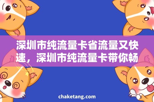 深圳市纯流量卡省流量又快速，深圳市纯流量卡带你畅游！