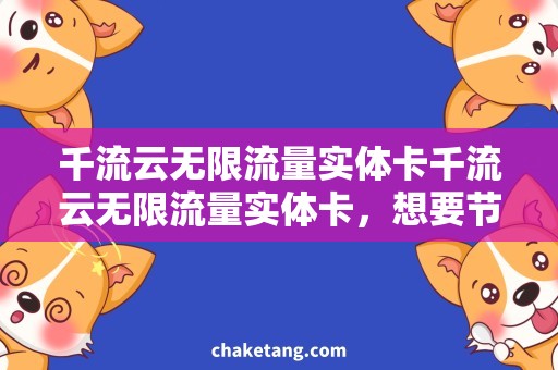 千流云无限流量实体卡千流云无限流量实体卡，想要节省月费的另类选择