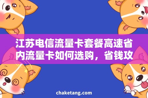 江苏电信流量卡套餐高速省内流量卡如何选购，省钱攻略分享！