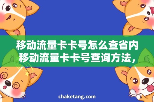 移动流量卡卡号怎么查省内移动流量卡卡号查询方法，详细了解办法