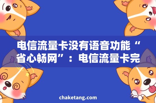 电信流量卡没有语音功能“省心畅网”：电信流量卡完美解决语音烦恼