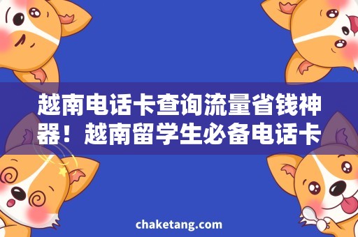 越南电话卡查询流量省钱神器！越南留学生必备电话卡查询流量技巧