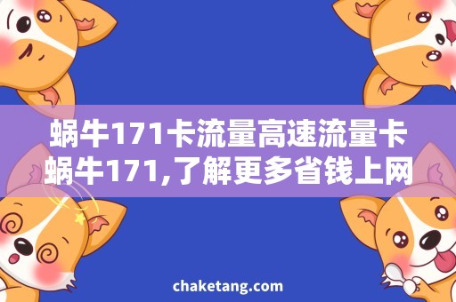 蜗牛171卡流量高速流量卡蜗牛171,了解更多省钱上网技巧