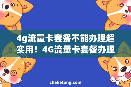 4g流量卡套餐不能办理超实用！4G流量卡套餐办理攻略大揭秘