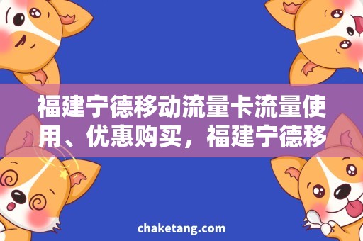 福建宁德移动流量卡流量使用、优惠购买，福建宁德移动流量卡不容错过！