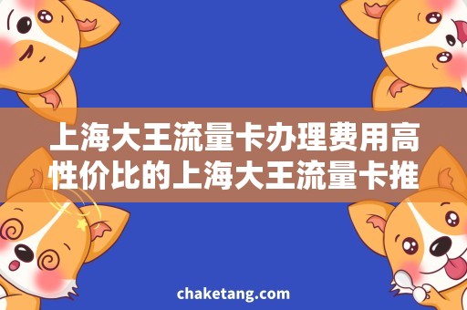 上海大王流量卡办理费用高性价比的上海大王流量卡推荐，省钱又实惠