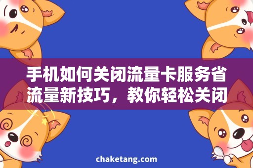 手机如何关闭流量卡服务省流量新技巧，教你轻松关闭手机流量卡服务！