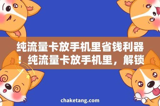 纯流量卡放手机里省钱利器！纯流量卡放手机里，解锁无限畅享，详解使用技巧