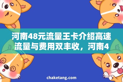 河南48元流量王卡介绍高速流量与费用双丰收，河南48元流量王卡详细说明