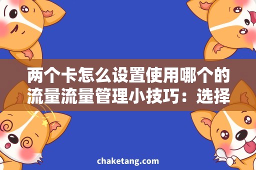 两个卡怎么设置使用哪个的流量流量管理小技巧：选择合适的卡进行设置和使用