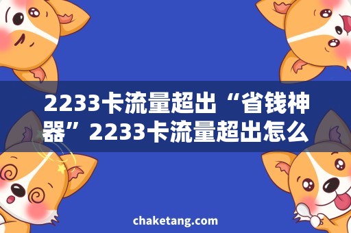 2233卡流量超出“省钱神器”2233卡流量超出怎么办？