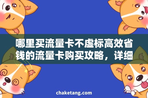 哪里买流量卡不虚标高效省钱的流量卡购买攻略，详细说明哪里买流量卡不虚标