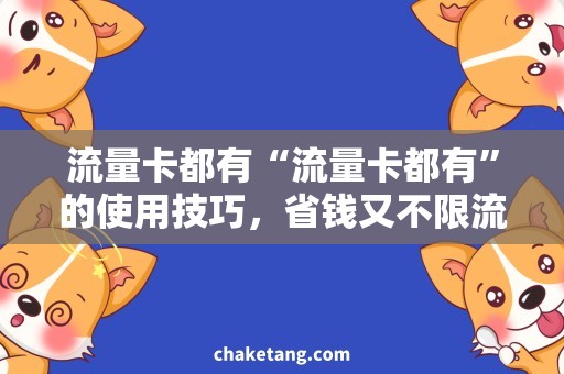 流量卡都有“流量卡都有”的使用技巧，省钱又不限流！