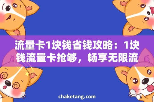 流量卡1块钱省钱攻略：1块钱流量卡抢够，畅享无限流量！