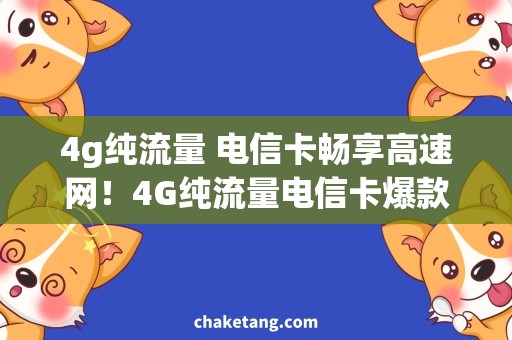 4g纯流量 电信卡畅享高速网！4G纯流量电信卡爆款推荐