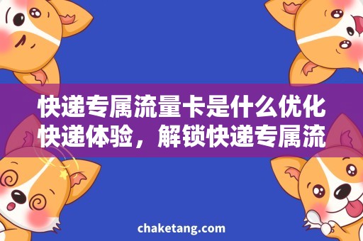 快递专属流量卡是什么优化快递体验，解锁快递专属流量卡的秘密