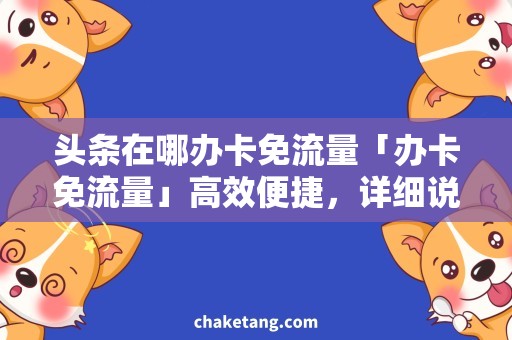 头条在哪办卡免流量「办卡免流量」高效便捷，详细说明「头条」在何处获取。