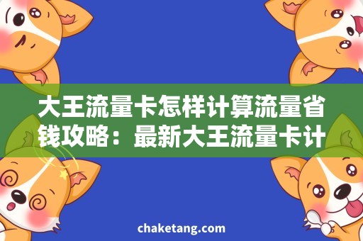 大王流量卡怎样计算流量省钱攻略：最新大王流量卡计算流量方法详解