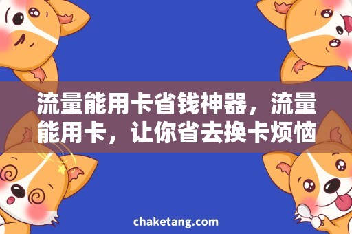 流量能用卡省钱神器，流量能用卡，让你省去换卡烦恼！