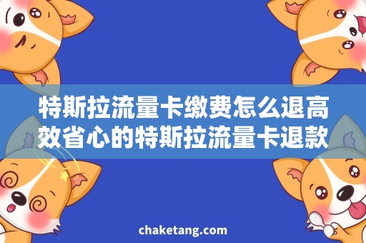 特斯拉流量卡缴费怎么退高效省心的特斯拉流量卡退款攻略，押金、余额、缴费全解析