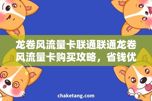 龙卷风流量卡联通联通龙卷风流量卡购买攻略，省钱优选最佳套餐！