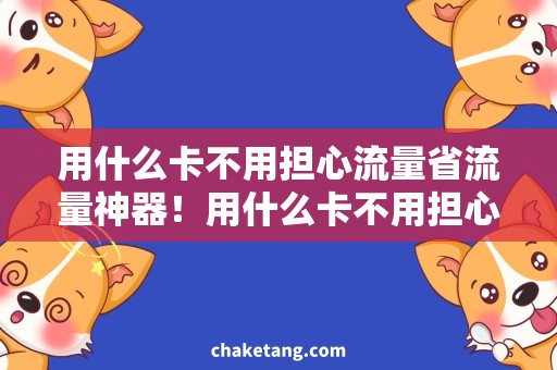 用什么卡不用担心流量省流量神器！用什么卡不用担心流量的绝佳选择！