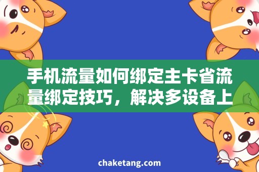 手机流量如何绑定主卡省流量绑定技巧，解决多设备上网问题