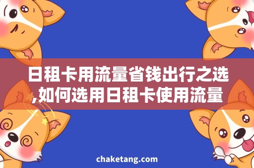 日租卡用流量省钱出行之选,如何选用日租卡使用流量